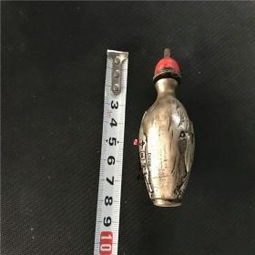 古玩雜項迷你創意民間特色老貨白銅精品鼻煙壺裝飾擺件收藏品圓形
