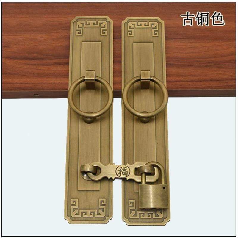 中式仿古大門包角黃銅包邊如意花邊門裝飾銅條配件復古木門銅壓條