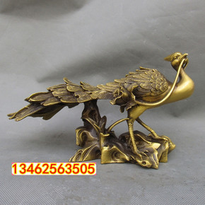 廠家直銷純銅孔雀百鳥之王銅鳳凰朱雀吉祥物擺件家居裝飾工藝品