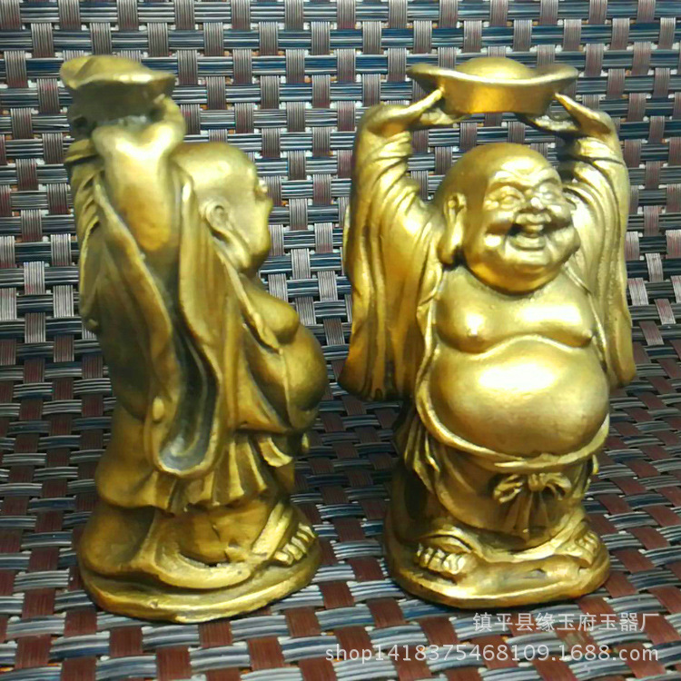 銅小號彌勒佛擺件佛像元寶工藝品家居裝飾家居擺設(shè)