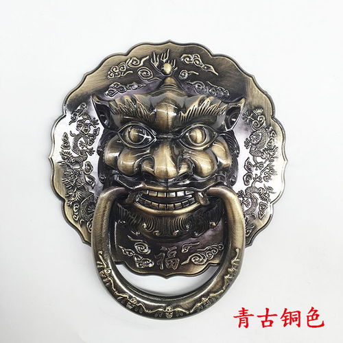 裝飾門環獸頭老式門獸首復古獅子頭門環銅拉手扣仿古門環獸首配件