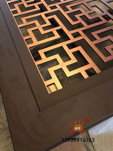 【仿古銅不銹鋼格柵售樓部特色仿銅金屬景墻】-