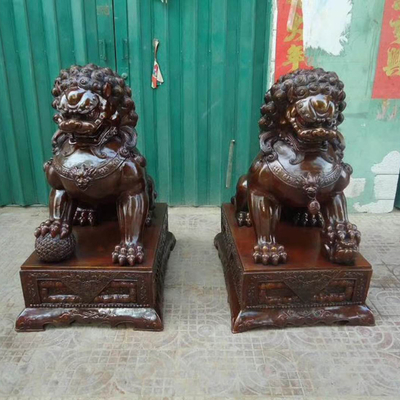 鑄銅獅子雕塑銅雕廠家加工定制獅子銅雕塑
