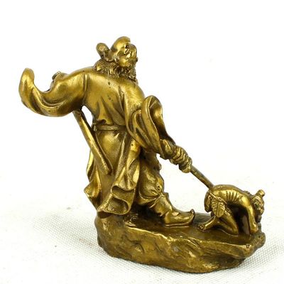 廠家直銷 純銅鐘馗捉鬼佛像擺件銅魁星鎮宅辟邪斬妖除魔風水物